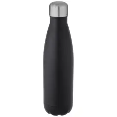 Cove butelka o pojemności 500 ml wykonana ze stali nierdzewnej z recyklingu z miedzianą izolacją próżniową posiadająca certyf kolor czarny
